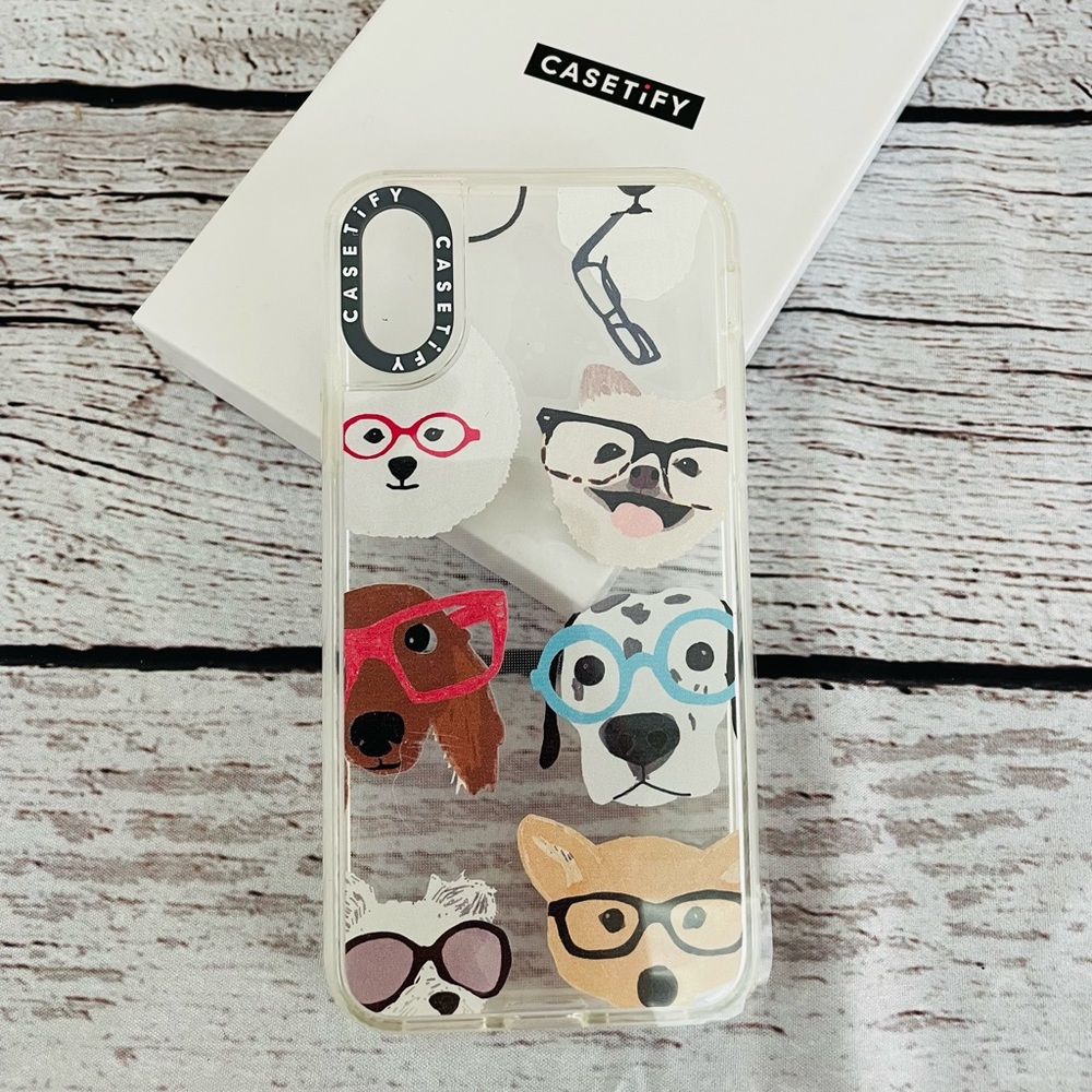 CASETIFY iPhone X Dog w/Glasses Clear Impact Case